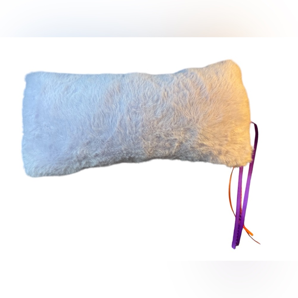 Cat Kicker Toy With Catnip Light Purple Faux Fur With Ribbons New